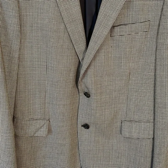 Nautica black and white houndstooth men’s suit jacket . Size 42R. 6 pockets - Picture 8 of 15